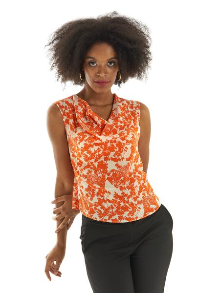 PURE SILK BLOUSE WITH DEGAJE COLLAR