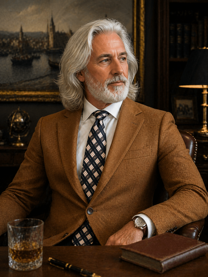 Seven folded silk tie